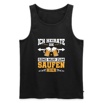 Poltern JGA Mann Bräutigam Junggesellenabschied - Männer Premium Bio Tank Top - Schwarz - Vorne - Michal (187cm)