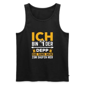 Poltern JGA Mann Bräutigam Junggesellenabschied - Männer Premium Bio Tank Top - Schwarz - Vorne - Michal (187cm)