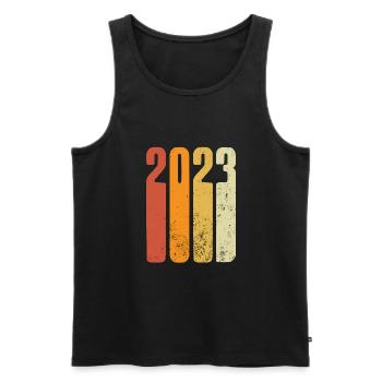 Rétro de l’année 2023 - Débardeur bio Premium Homme - noir - Devant - Michal (187cm)