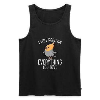 Parrot will poop on everything - Men's Premium Organic Tank Top - black - Front - AI Model Male 178 light (178cm)
