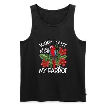 I have plans with my parrot - Men's Premium Organic Tank Top - black - Front - AI Model Male 178 light (178cm)