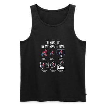 Things I Do In My Free Time - Men's Premium Organic Tank Top - black - Front - AI Model Male 178 light (178cm)
