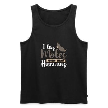 I love moles more than humans - Men's Premium Organic Tank Top - black - Front - Michal (187cm)