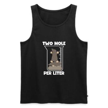 Zwei Mole Pro Liter - Männer Premium Bio Tank Top - Schwarz - Vorne - Michal (187cm)