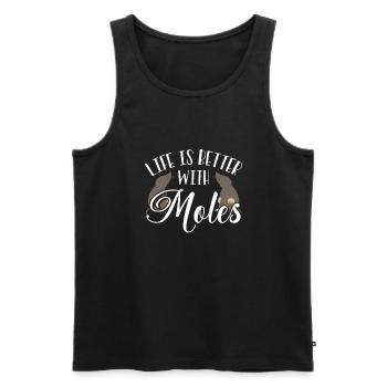 Life is better with moles - Men's Premium Organic Tank Top - black - Front - AI Model Male 178 light (178cm)