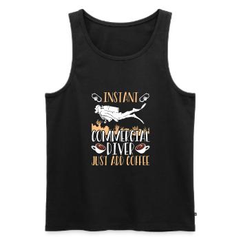 Diver simply adds coffee - Men's Premium Organic Tank Top - black - Front - AI Model Male 178 light (178cm)