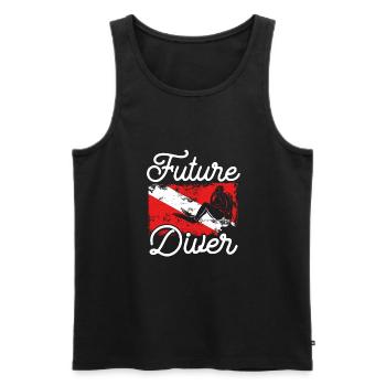 Future diver - Men's Premium Organic Tank Top - black - Front - AI Model Male 178 light (178cm)