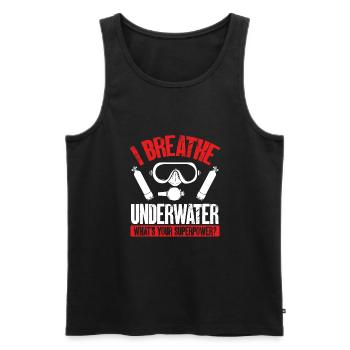 I underwater - Men's Premium Organic Tank Top - black - Front - AI Model Male 178 light (178cm)