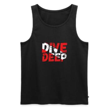Dive deep A diver - Men's Premium Organic Tank Top - black - Front - AI Model Male 178 light (178cm)