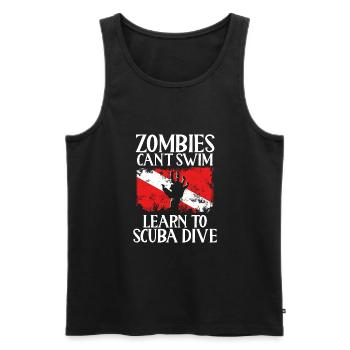 Les zombies ne peuvent pas apprendre à nager, - Débardeur bio Premium Homme - noir - Devant - AI Model Male 178 light (178cm)