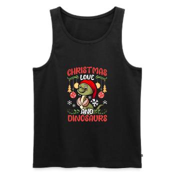 Dino Boy Boy Enfants Noël Amour Dinosaures - Débardeur bio Premium Homme - noir - Devant - Michal (187cm)