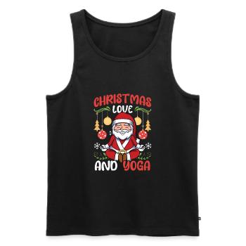 Yogini Yoga Meditation Weihnachten, Liebe und Yoga - Männer Premium Bio Tank Top - Schwarz - Vorne - Michal (187cm)