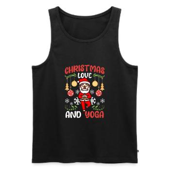 Yogini Yoga Meditation Weihnachten, Liebe und Yoga - Männer Premium Bio Tank Top - Schwarz - Vorne - Michal (187cm)