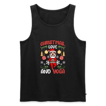 Yogini Yoga Meditation Weihnachten, Liebe und Yoga - Männer Premium Bio Tank Top - Schwarz - Vorne - Michal (187cm)
