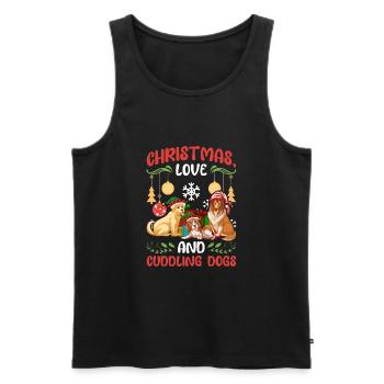 Dog Pug Animal Love Noël, l’amour et les chiens - Débardeur bio Premium Homme - noir - Devant - Michal (187cm)