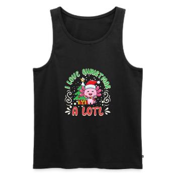 Love Christmas a LOTL, Liebe Weihnachten Axolotl - Men's Premium Organic Tank Top - black - Front - Michal (187cm)