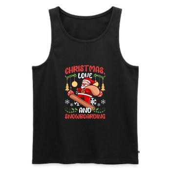Boarder Snowboarder Christmas Love Skateboard - Men's Premium Organic Tank Top - black - Front - Michal (187cm)