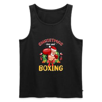 Christmas Love Boxing Boxer Weihnachtsgeschenk - Männer Premium Bio Tank Top - Schwarz - Vorne - AI Model Male 178 light (178cm)