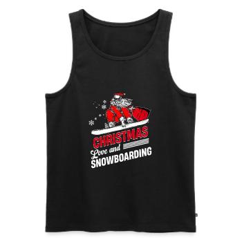 Boarder Snowboarder Christmas Love Snowbaord - Men's Premium Organic Tank Top - black - Front - Michal (187cm)
