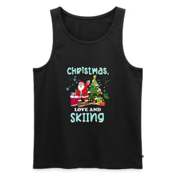 Ski holiday skiers Christmas Love skiing - Men's Premium Organic Tank Top - black - Front - Michal (187cm)
