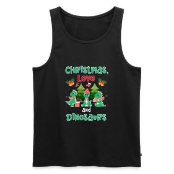 Dino Boy Boy Enfants Noël Amour Dinosaures - Débardeur bio Premium Homme - noir - Devant - Michal (187cm)