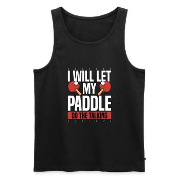 Ma batte de tennis de table parle - Débardeur bio Premium Homme - noir - Devant - Michal (187cm)