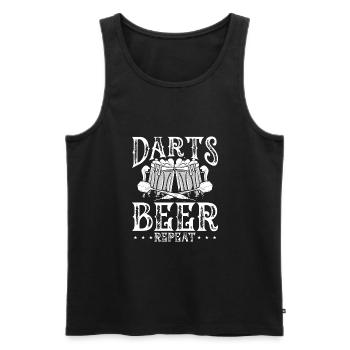 Dart Und Bier Wiederholen - Männer Premium Bio Tank Top - Schwarz - Vorne - Michal (187cm)