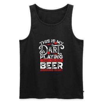 Das Ist Mein Dart- Und Trinkshirt - Männer Premium Bio Tank Top - Schwarz - Vorne - Michal (187cm)