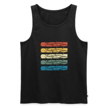 Flèches colorées vintage - Débardeur bio Premium Homme - noir - Devant - Michal (187cm)