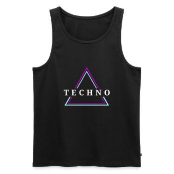 Techno House Party EDM Festival Goa Electro Rave - Männer Premium Bio Tank Top - Schwarz - Vorne - Michal (187cm)
