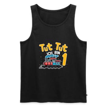 1. Geburtstag, 1 Jahr Züge Lok Kids, Boy Junge Zug - Männer Premium Bio Tank Top - Schwarz - Vorne - Michal (187cm)