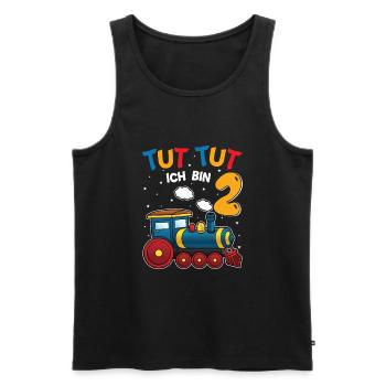 2. Geburtstag, 2 Jahre Züge! Kids, Boy Junge Zug - Männer Premium Bio Tank Top - Schwarz - Vorne - Michal (187cm)