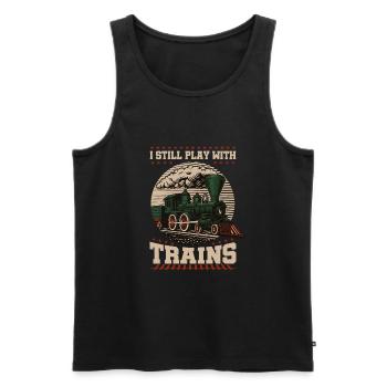 Train Modellbauer, Modelllokomitive Lok Lokomotive - Men's Premium Organic Tank Top - black - Front - Michal (187cm)