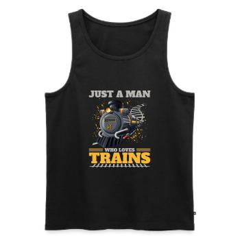 Train Modellbauer, Modelllokomitive Lok Lokomotive - Men's Premium Organic Tank Top - black - Front - Michal (187cm)
