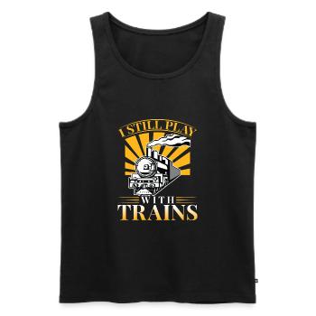 Train Modellbauer, Modelllokomitive Lok Lokomotive - Men's Premium Organic Tank Top - black - Front - Michal (187cm)