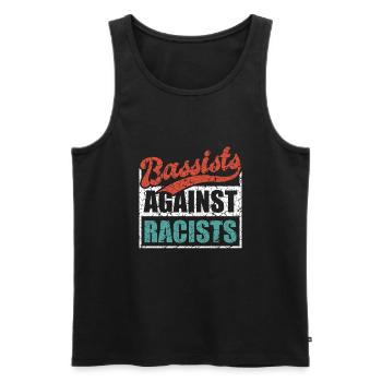 Bassistes contre racistes Bassistes contre droite - Débardeur bio Premium Homme - noir - Devant - Michal (187cm)