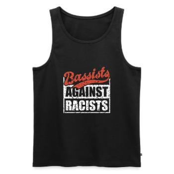 Bassistes contre racistes Bassistes contre droite - Débardeur bio Premium Homme - noir - Devant - Michal (187cm)