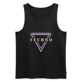 Techno House Party EDM Festival Goa Electro Rave - Männer Premium Bio Tank Top - Schwarz - Vorne - Michal (187cm)