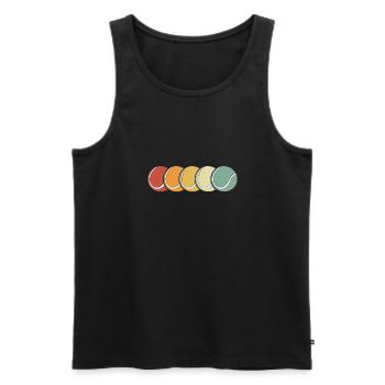 Tennisbälle In Retro farbe - Männer Premium Bio Tank Top - Schwarz - Vorne - Michal (187cm)