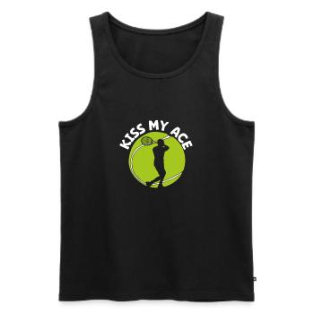 Kiss My tennis ate - Men's Premium Organic Tank Top - black - Front - Michal (187cm)