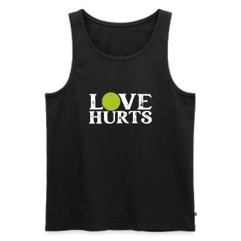Tennisspielerliebe Tut Weh - Männer Premium Bio Tank Top - Schwarz - Vorne - Michal (187cm)