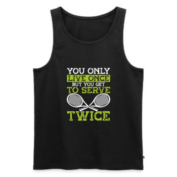 After all, you only live once - Men's Premium Organic Tank Top - black - Front - AI Model Male 178 light (178cm)
