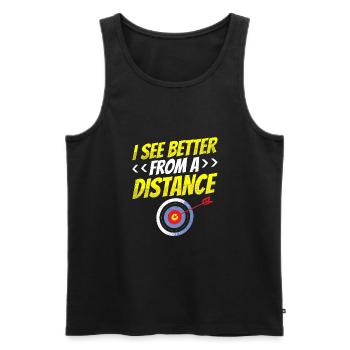 Aus Der Ferne Sehe Ich Besser - Männer Premium Bio Tank Top - Schwarz - Vorne - AI Model Male 178 light (178cm)