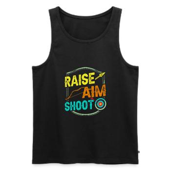 Raise the target and shoot - Men's Premium Organic Tank Top - black - Front - Michal (187cm)
