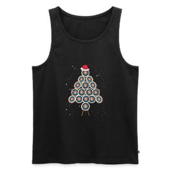 Archery target as Christmas tree - Men's Premium Organic Tank Top - black - Front - AI Model Male 178 light (178cm)