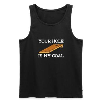 Loch In Der Holzplatte - Männer Premium Bio Tank Top - Schwarz - Vorne - AI Model Male 178 light (178cm)