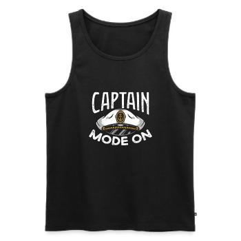 Mode Capitaine activé - Débardeur bio Premium Homme - noir - Devant - AI Model Male 178 light (178cm)
