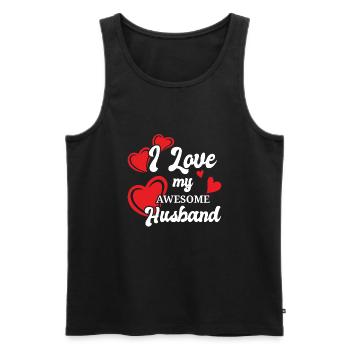 Petite amie, petit ami, homme, partenaire de la Saint-Valentin - Débardeur bio Premium Homme - noir - Devant - Michal (187cm)