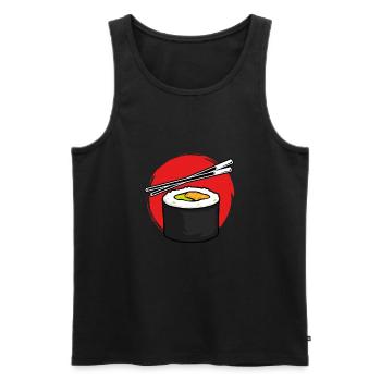 Maki sushi rolle Rote Sonne - Männer Premium Bio Tank Top - Schwarz - Vorne - AI Model Male 178 light (178cm)