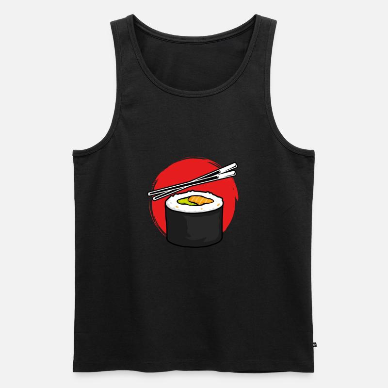Maki sushi rolle Rote Sonne - Männer Premium Bio Tank Top - Schwarz